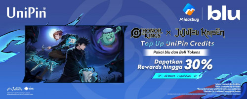 Top Up UniPin Credits Pakai blu dan Beli Token Honor of Kings Dapatkan Rewards Hingga 30%!